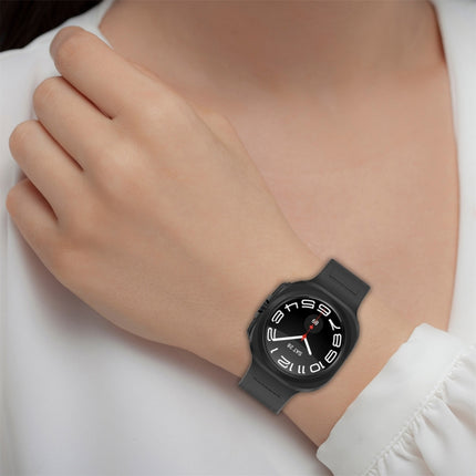 For Samsung Galaxy Watch Ultra 47mm Magnetic Folding Buckle Silicone Leather Watch Band
