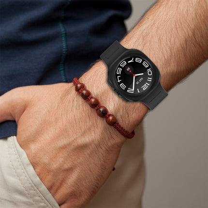 For Samsung Galaxy Watch Ultra 47mm Magnetic Folding Buckle Silicone Leather Watch Band