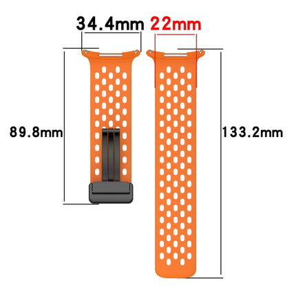 For Samsung Galaxy Watch Ultra 47mm Hole Style Magnetic Folding Buckle Silicone Watch Band, Light Gray, Black, Starlight, Pink, Orange, Dark Blue, Dark Green, White - DealBuddy