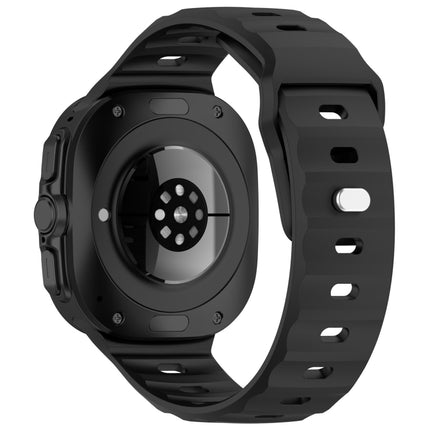 For Samsung Galaxy Watch Ultra 47mm Solid Color Reverse Buckle Silicone Watch Band, Black, White, Blue, Yellow, Light Gray, Dark Green, Cyan, Dark Blue, Starlight, Pink - DealBuddy