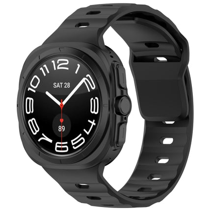 For Samsung Galaxy Watch Ultra 47mm Solid Color Reverse Buckle Silicone Watch Band, Black, White, Blue, Yellow, Light Gray, Dark Green, Cyan, Dark Blue, Starlight, Pink - DealBuddy