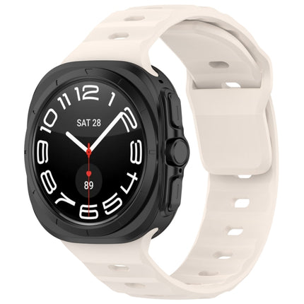 For Samsung Galaxy Watch Ultra 47mm Solid Color Reverse Buckle Silicone Watch Band, Black, White, Blue, Yellow, Light Gray, Dark Green, Cyan, Dark Blue, Starlight, Pink - DealBuddy