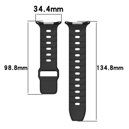 For Samsung Galaxy Watch Ultra 47mm Solid Color Reverse Buckle Silicone Watch Band, Black, White, Blue, Yellow, Light Gray, Dark Green, Cyan, Dark Blue, Starlight, Pink - DealBuddy
