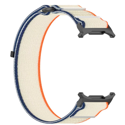 For Samsung Galaxy Watch Ultra 47mm Hook and Loop Fastener Loop Nylon Watch Band, Orange+Beige, Pink+Purple, Black+Gray, Yellow+Gray, Blue+Gray, Green+Grey, Dark Green - DealBuddy