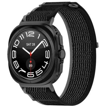 For Samsung Galaxy Watch Ultra 47mm Hook and Loop Fastener Loop Nylon Watch Band, Orange+Beige, Pink+Purple, Black+Gray, Yellow+Gray, Blue+Gray, Green+Grey, Dark Green - DealBuddy