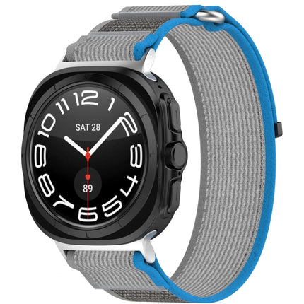 For Samsung Galaxy Watch Ultra 47mm Hook and Loop Fastener Loop Nylon Watch Band, Orange+Beige, Pink+Purple, Black+Gray, Yellow+Gray, Blue+Gray, Green+Grey, Dark Green - DealBuddy