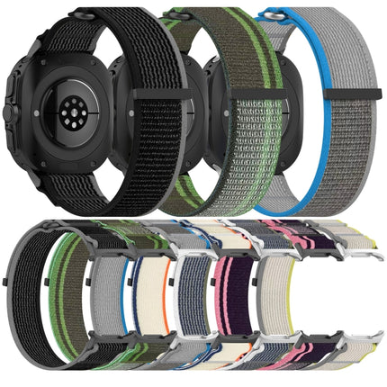 For Samsung Galaxy Watch Ultra 47mm Hook and Loop Fastener Loop Nylon Watch Band, Orange+Beige, Pink+Purple, Black+Gray, Yellow+Gray, Blue+Gray, Green+Grey, Dark Green - DealBuddy