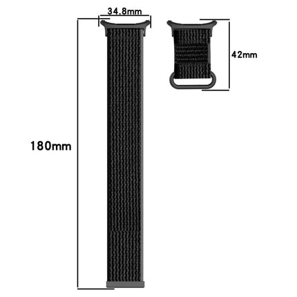 For Samsung Galaxy Watch Ultra 47mm Hook and Loop Fastener Loop Nylon Watch Band, Orange+Beige, Pink+Purple, Black+Gray, Yellow+Gray, Blue+Gray, Green+Grey, Dark Green - DealBuddy