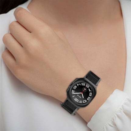 For Samsung Galaxy Watch Ultra 47mm Hook and Loop Fastener Loop Nylon Watch Band