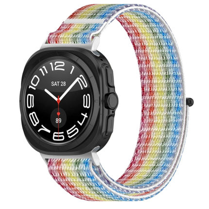 For Samsung Galaxy Watch Ultra 47mm Loop Nylon Hook and Loop Fastener Watch Band, Black, Blue Ocean, Rainbow, Seashell Color, Sea Blue, Gray Blue, Khaki Yellow, Dark Blue, Lime - DealBuddy