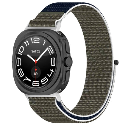For Samsung Galaxy Watch Ultra 47mm Loop Nylon Hook and Loop Fastener Watch Band, Black, Blue Ocean, Rainbow, Seashell Color, Sea Blue, Gray Blue, Khaki Yellow, Dark Blue, Lime - DealBuddy