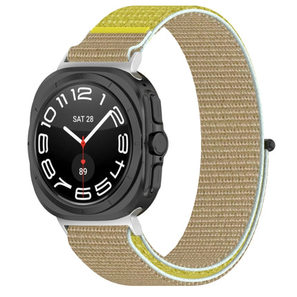 For Samsung Galaxy Watch Ultra 47mm Loop Nylon Hook and Loop Fastener Watch Band, Black, Blue Ocean, Rainbow, Seashell Color, Sea Blue, Gray Blue, Khaki Yellow, Dark Blue, Lime - DealBuddy