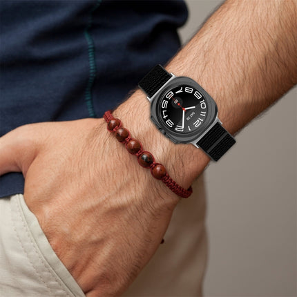 For Samsung Galaxy Watch Ultra 47mm Loop Nylon Hook and Loop Fastener Watch Band