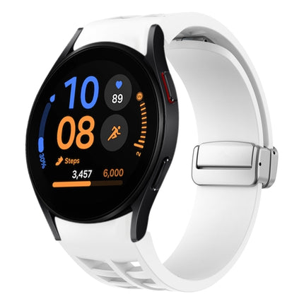 Richard Magnetic Folding Silver Buckle Silicone Watch Band, For Samsung Galaxy Watch FE 40mm, For Sansung Galaxy Watch 5 Pro Golf Edition, For Samsung Galaxy Watch 5 Golf Edition - DealBuddy