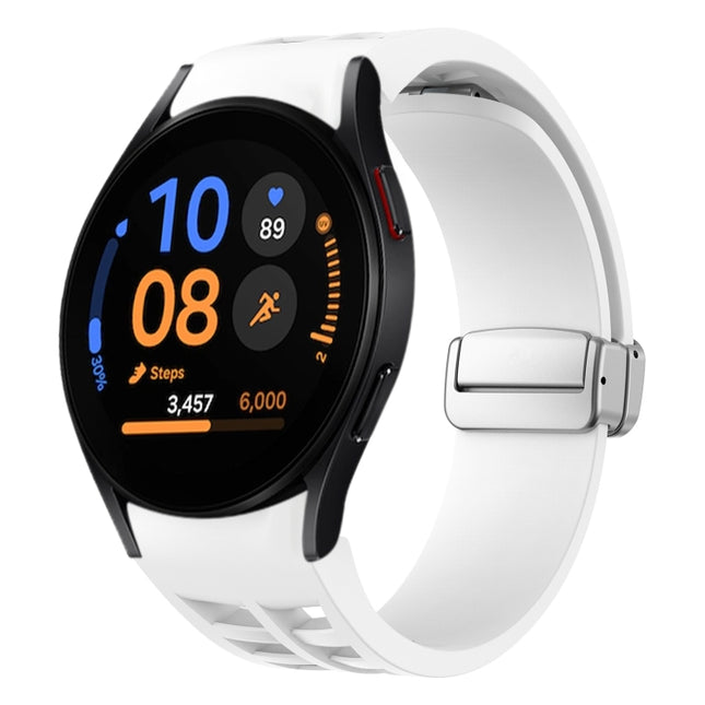 Richard Magnetic Folding Silver Buckle Silicone Watch Band, For Samsung Galaxy Watch FE 40mm, For Sansung Galaxy Watch 5 Pro Golf Edition, For Samsung Galaxy Watch 5 Golf Edition - DealBuddy