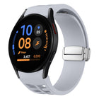 Richard Magnetic Folding Silver Buckle Silicone Watch Band, For Samsung Galaxy Watch FE 40mm, For Sansung Galaxy Watch 5 Pro Golf Edition, For Samsung Galaxy Watch 5 Golf Edition - DealBuddy