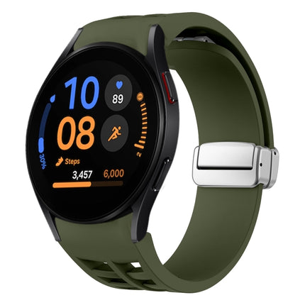 Richard Magnetic Folding Silver Buckle Silicone Watch Band, For Samsung Galaxy Watch FE 40mm, For Sansung Galaxy Watch 5 Pro Golf Edition, For Samsung Galaxy Watch 5 Golf Edition - DealBuddy