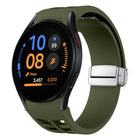 Richard Magnetic Folding Silver Buckle Silicone Watch Band, For Samsung Galaxy Watch FE 40mm, For Sansung Galaxy Watch 5 Pro Golf Edition, For Samsung Galaxy Watch 5 Golf Edition - DealBuddy
