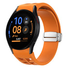 Richard Magnetic Folding Silver Buckle Silicone Watch Band, For Samsung Galaxy Watch FE 40mm, For Sansung Galaxy Watch 5 Pro Golf Edition, For Samsung Galaxy Watch 5 Golf Edition - DealBuddy