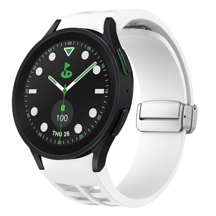 Richard Magnetic Folding Silver Buckle Silicone Watch Band, For Samsung Galaxy Watch FE 40mm, For Sansung Galaxy Watch 5 Pro Golf Edition, For Samsung Galaxy Watch 5 Golf Edition - DealBuddy