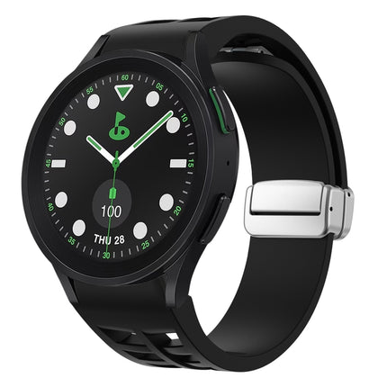 Richard Magnetic Folding Silver Buckle Silicone Watch Band, For Samsung Galaxy Watch FE 40mm, For Sansung Galaxy Watch 5 Pro Golf Edition, For Samsung Galaxy Watch 5 Golf Edition - DealBuddy