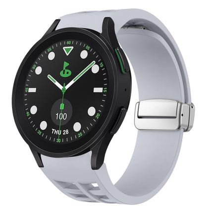 Richard Magnetic Folding Silver Buckle Silicone Watch Band, For Samsung Galaxy Watch FE 40mm, For Sansung Galaxy Watch 5 Pro Golf Edition, For Samsung Galaxy Watch 5 Golf Edition - DealBuddy