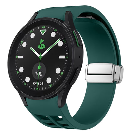 Richard Magnetic Folding Silver Buckle Silicone Watch Band, For Samsung Galaxy Watch FE 40mm, For Sansung Galaxy Watch 5 Pro Golf Edition, For Samsung Galaxy Watch 5 Golf Edition - DealBuddy
