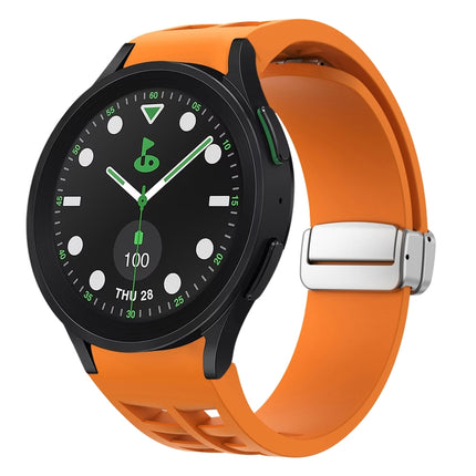 Richard Magnetic Folding Silver Buckle Silicone Watch Band, For Samsung Galaxy Watch FE 40mm, For Sansung Galaxy Watch 5 Pro Golf Edition, For Samsung Galaxy Watch 5 Golf Edition - DealBuddy