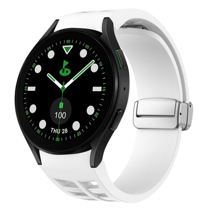 Richard Magnetic Folding Silver Buckle Silicone Watch Band, For Samsung Galaxy Watch FE 40mm, For Sansung Galaxy Watch 5 Pro Golf Edition, For Samsung Galaxy Watch 5 Golf Edition - DealBuddy