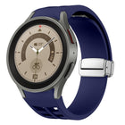 Richard Magnetic Folding Silver Buckle Silicone Watch Band, For Sansung Galaxy Watch 5 Pro 45mm, For Samsung Galaxy Watch 7 40 / 44mm, For Samsung Galaxy Watch 6 Classic 43 / 47mm - DealBuddy