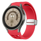 Richard Magnetic Folding Silver Buckle Silicone Watch Band, For Sansung Galaxy Watch 5 Pro 45mm, For Samsung Galaxy Watch 7 40 / 44mm, For Samsung Galaxy Watch 6 Classic 43 / 47mm - DealBuddy
