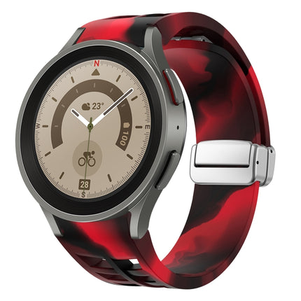 Richard Magnetic Folding Silver Buckle Silicone Watch Band, For Sansung Galaxy Watch 5 Pro 45mm, For Samsung Galaxy Watch 7 40 / 44mm, For Samsung Galaxy Watch 6 Classic 43 / 47mm - DealBuddy