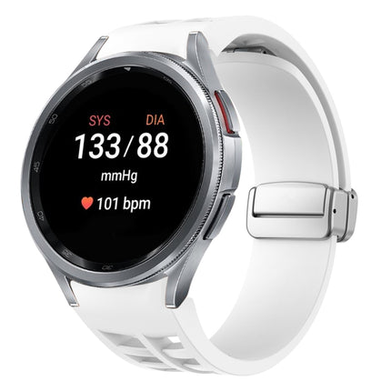 Richard Magnetic Folding Silver Buckle Silicone Watch Band, For Sansung Galaxy Watch 5 Pro 45mm, For Samsung Galaxy Watch 7 40 / 44mm, For Samsung Galaxy Watch 6 Classic 43 / 47mm - DealBuddy