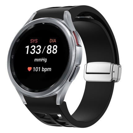 Richard Magnetic Folding Silver Buckle Silicone Watch Band, For Sansung Galaxy Watch 5 Pro 45mm, For Samsung Galaxy Watch 7 40 / 44mm, For Samsung Galaxy Watch 6 Classic 43 / 47mm - DealBuddy