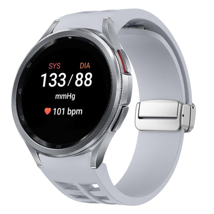 Richard Magnetic Folding Silver Buckle Silicone Watch Band, For Sansung Galaxy Watch 5 Pro 45mm, For Samsung Galaxy Watch 7 40 / 44mm, For Samsung Galaxy Watch 6 Classic 43 / 47mm - DealBuddy