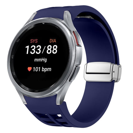 Richard Magnetic Folding Silver Buckle Silicone Watch Band, For Sansung Galaxy Watch 5 Pro 45mm, For Samsung Galaxy Watch 7 40 / 44mm, For Samsung Galaxy Watch 6 Classic 43 / 47mm - DealBuddy