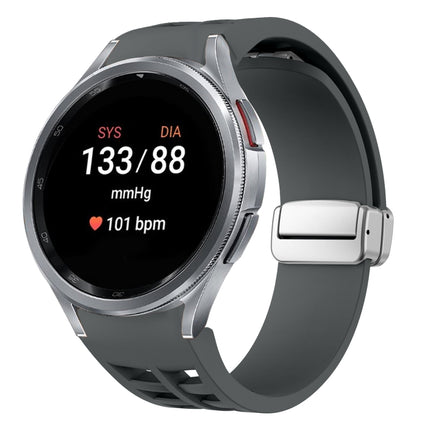 Richard Magnetic Folding Silver Buckle Silicone Watch Band, For Sansung Galaxy Watch 5 Pro 45mm, For Samsung Galaxy Watch 7 40 / 44mm, For Samsung Galaxy Watch 6 Classic 43 / 47mm - DealBuddy
