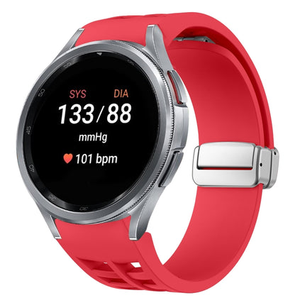 Richard Magnetic Folding Silver Buckle Silicone Watch Band, For Sansung Galaxy Watch 5 Pro 45mm, For Samsung Galaxy Watch 7 40 / 44mm, For Samsung Galaxy Watch 6 Classic 43 / 47mm - DealBuddy