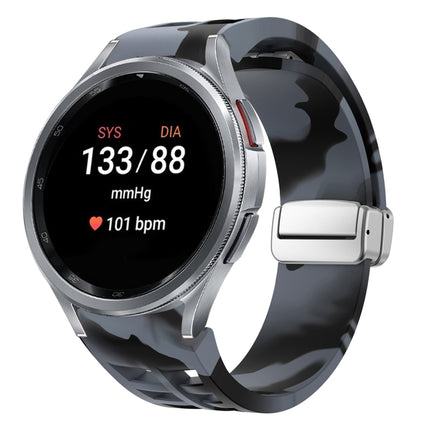 Richard Magnetic Folding Silver Buckle Silicone Watch Band, For Sansung Galaxy Watch 5 Pro 45mm, For Samsung Galaxy Watch 7 40 / 44mm, For Samsung Galaxy Watch 6 Classic 43 / 47mm - DealBuddy