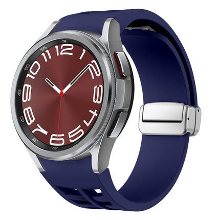 Richard Magnetic Folding Silver Buckle Silicone Watch Band, For Sansung Galaxy Watch 5 Pro 45mm, For Samsung Galaxy Watch 7 40 / 44mm, For Samsung Galaxy Watch 6 Classic 43 / 47mm - DealBuddy