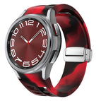 For Samsung Galaxy Watch 6 Classic 43 / 47mm / Black Red Camouflage