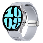 Richard Magnetic Folding Silver Buckle Silicone Watch Band, For Samsung Galaxy Watch 6 40 / 44mm, For Samsung Galaxy Watch 5 40 / 44mm, For Samsung Galaxy Watch 4 40 / 44mm - DealBuddy