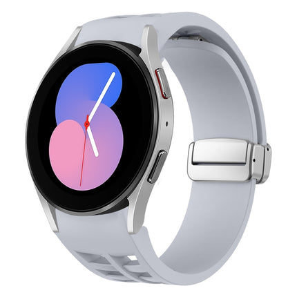 Richard Magnetic Folding Silver Buckle Silicone Watch Band, For Samsung Galaxy Watch 6 40 / 44mm, For Samsung Galaxy Watch 5 40 / 44mm, For Samsung Galaxy Watch 4 40 / 44mm - DealBuddy