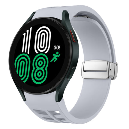 Richard Magnetic Folding Silver Buckle Silicone Watch Band, For Samsung Galaxy Watch 6 40 / 44mm, For Samsung Galaxy Watch 5 40 / 44mm, For Samsung Galaxy Watch 4 40 / 44mm - DealBuddy