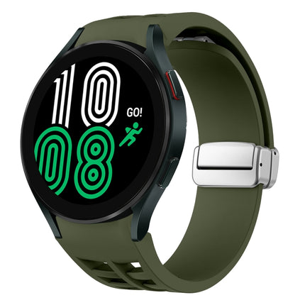 Richard Magnetic Folding Silver Buckle Silicone Watch Band, For Samsung Galaxy Watch 6 40 / 44mm, For Samsung Galaxy Watch 5 40 / 44mm, For Samsung Galaxy Watch 4 40 / 44mm - DealBuddy