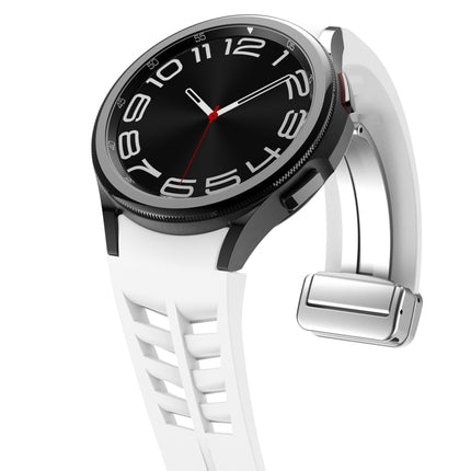 Richard Magnetic Folding Silver Buckle Silicone Watch Band, For Samsung Galaxy Watch 4 Classic 42 / 46mm - DealBuddy
