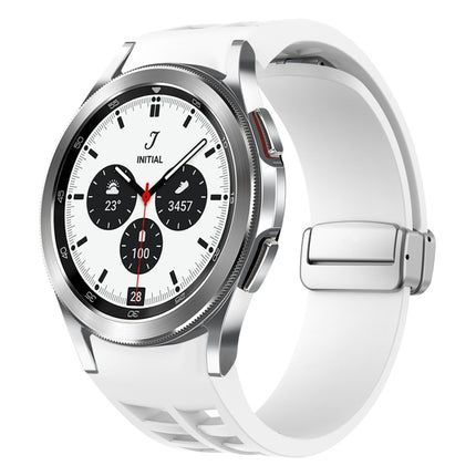 Richard Magnetic Folding Silver Buckle Silicone Watch Band, For Samsung Galaxy Watch 4 Classic 42 / 46mm - DealBuddy