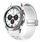 Richard Magnetic Folding Silver Buckle Silicone Watch Band, For Samsung Galaxy Watch 4 Classic 42 / 46mm - DealBuddy