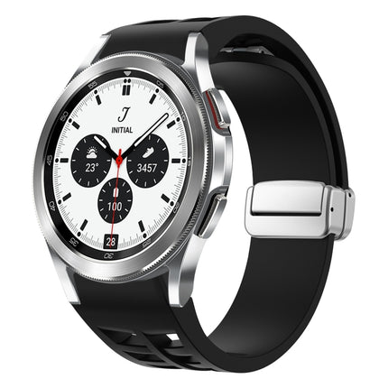 Richard Magnetic Folding Silver Buckle Silicone Watch Band, For Samsung Galaxy Watch 4 Classic 42 / 46mm - DealBuddy