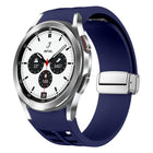 Richard Magnetic Folding Silver Buckle Silicone Watch Band, For Samsung Galaxy Watch 4 Classic 42 / 46mm - DealBuddy